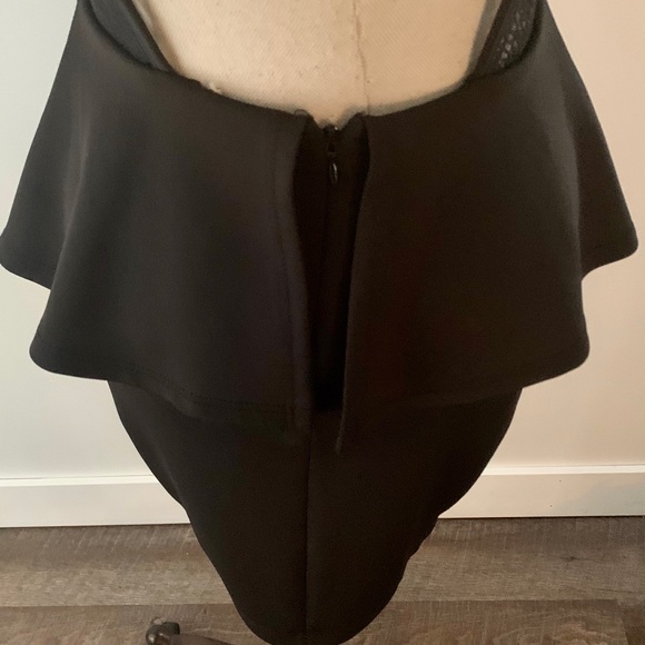JUST FAB SMALL BLACK PEPLUM DRESS NEW w/tags. Back cutout and mesh details - Picture 10 of 16